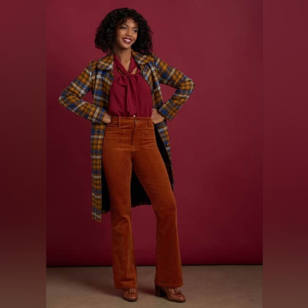 Modcloth All Aboard For Corduroy Flare-Leg Pants